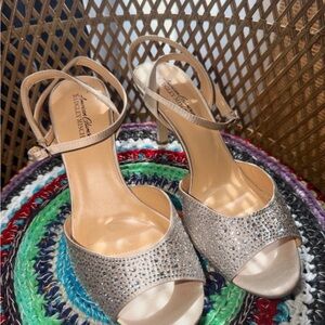 Badgley Mischka Silver Embellished Heels